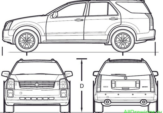 Cadillac SRX (2006) (Кадиллак СРX (2006)) - чертежи (рисунки) автомобиля